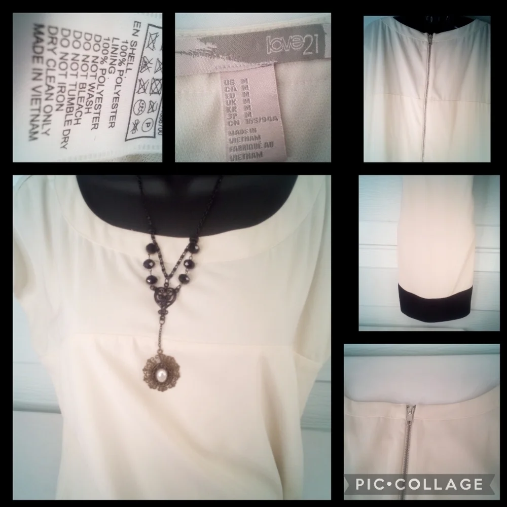 LOVE 21 Cream and Black Dress.23 - Picture 6 of 7